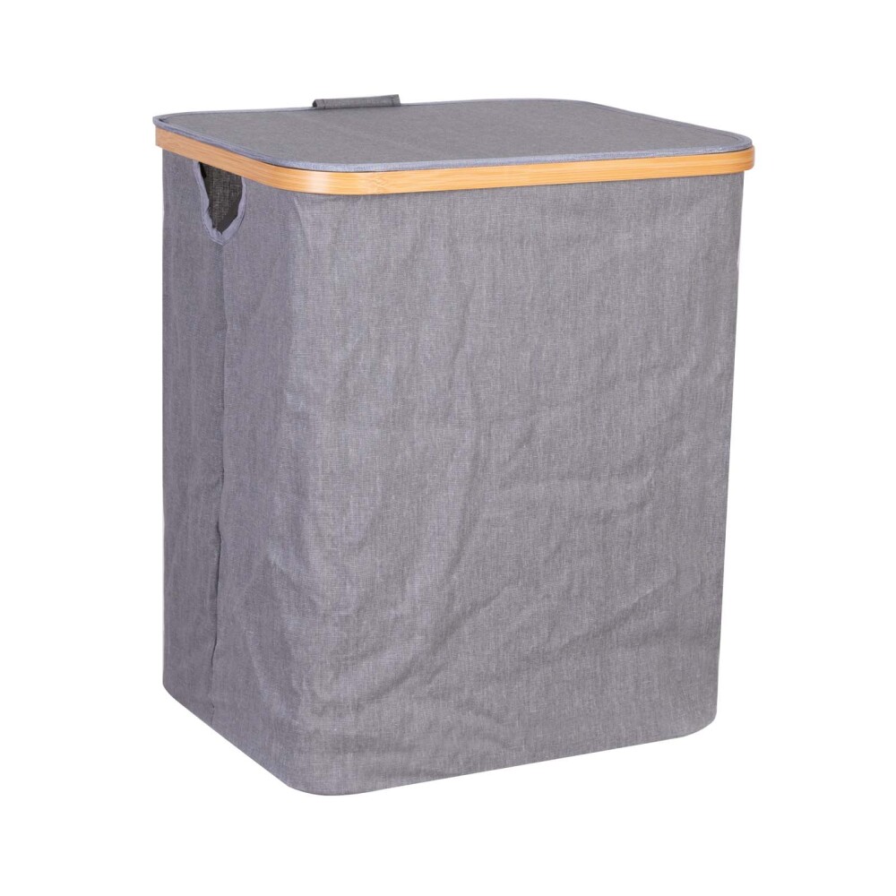 CESTO C/TAPA ALGODON-Y-BAMBOO GRIS A515
