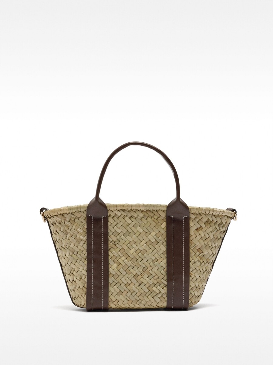 Bolso Tote De Rafia marron