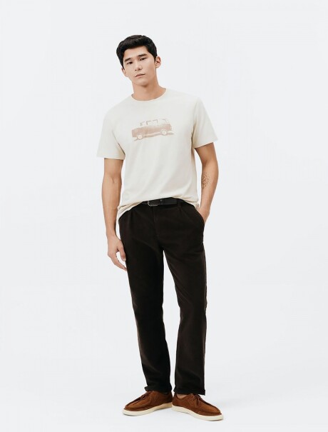 CAMISETA CON ESTAMPA MODELO REGULAR BEIGE