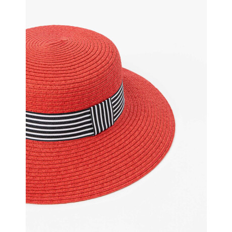 Sombrero Efecto Rafia Rojo Medio