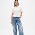 SS LINEN POINTELLE TOP NEW OFF WHITE