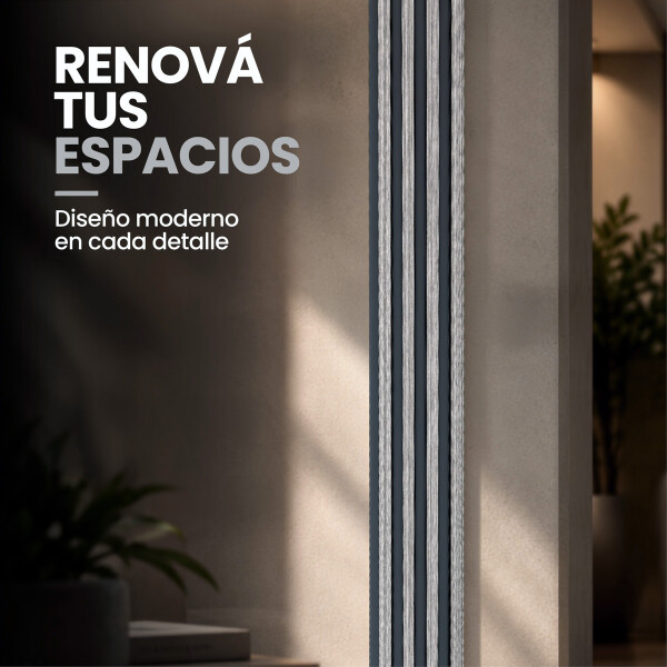 Pack x10 Wpc Simil Madera Wall Panel Lambrin 2.90x16.7 Gris negro 1
