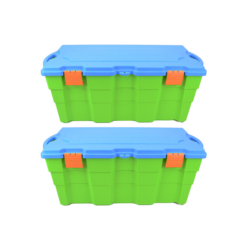 Set x2 Baúl 100 lts VERDE/AZUL