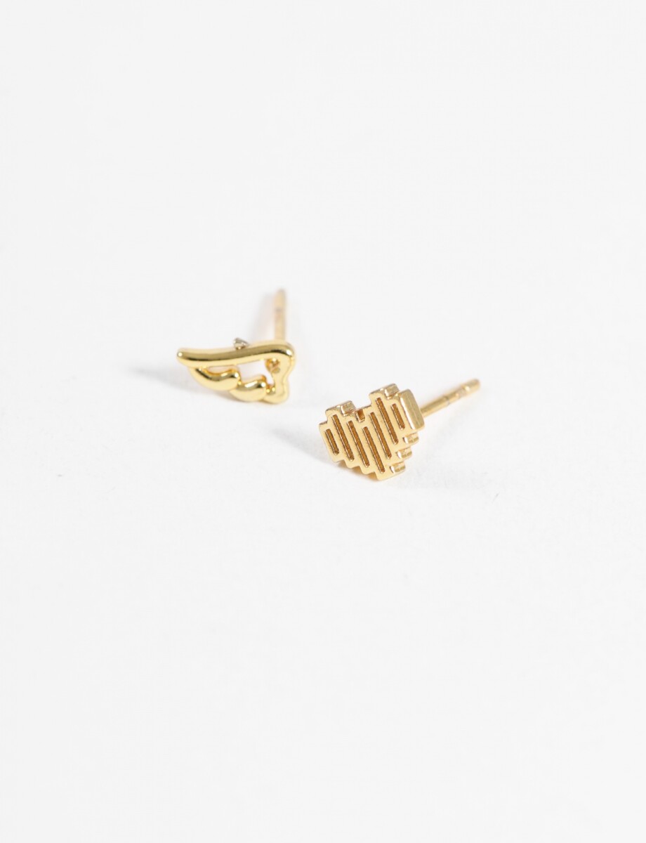 Caravanas acero pin cute - dorado 
