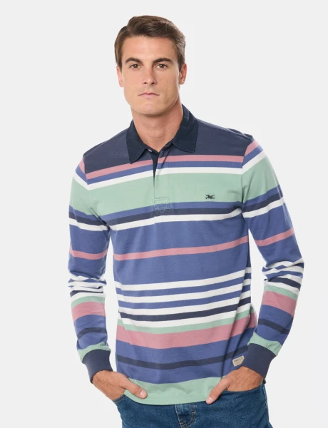 REMERA RAYADA Azul