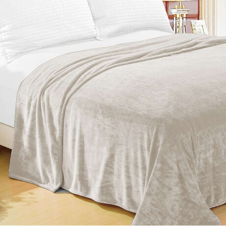 Frazada Flannel 1 Plazas Home Class 150 x 240 cm Beige