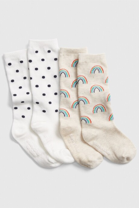 Medias Pack X 2 Toddler Niña Oatmeal Heather B0281