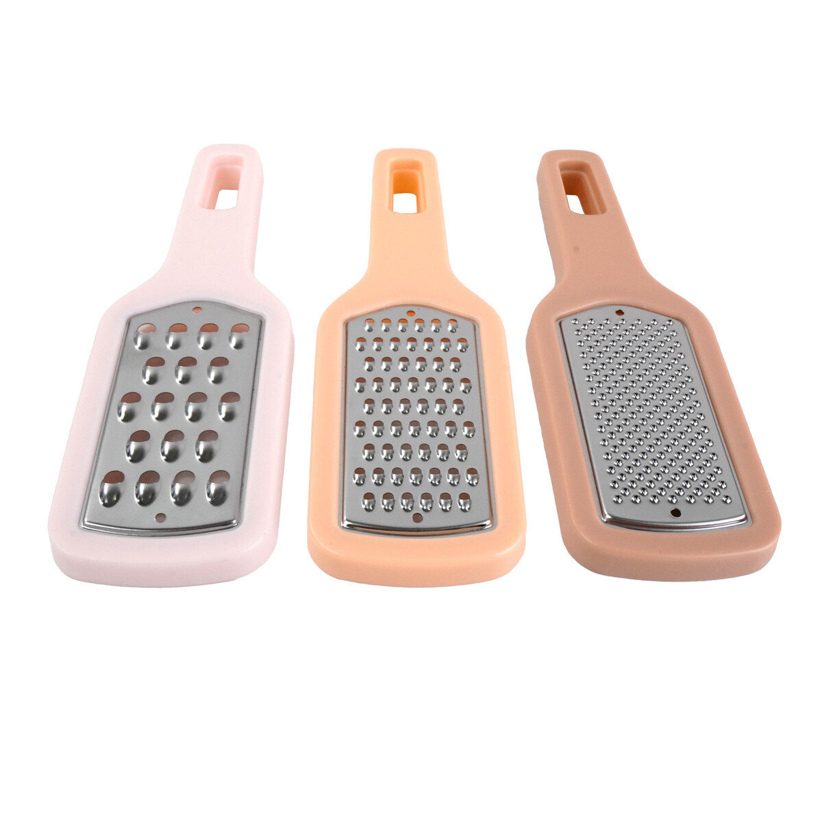 RALLADOR X3PCS METAL Y PLASTICO C/MANGO BLISTER 