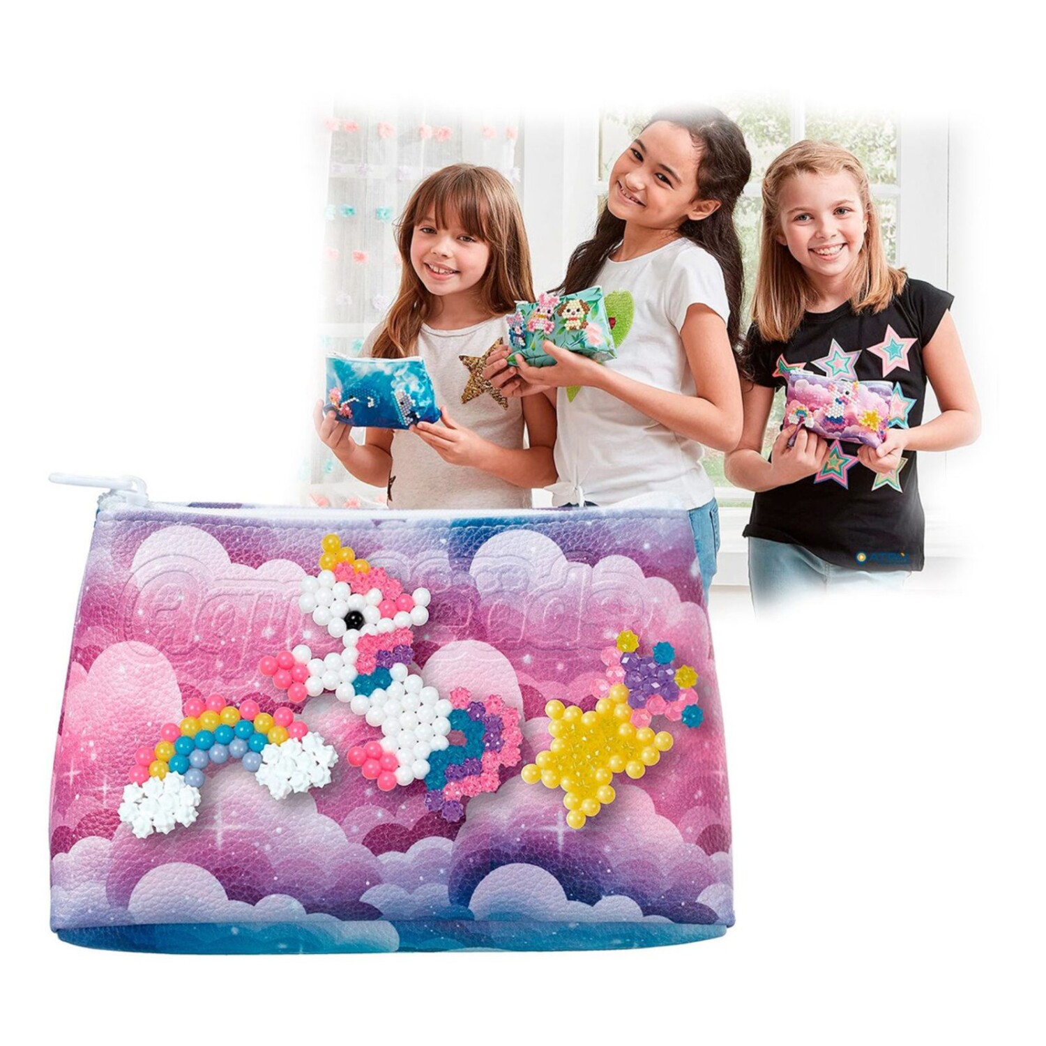 Juego Aquabeads Para Decorar Bolso Unicornio Juguete 500 Pcs Atrix