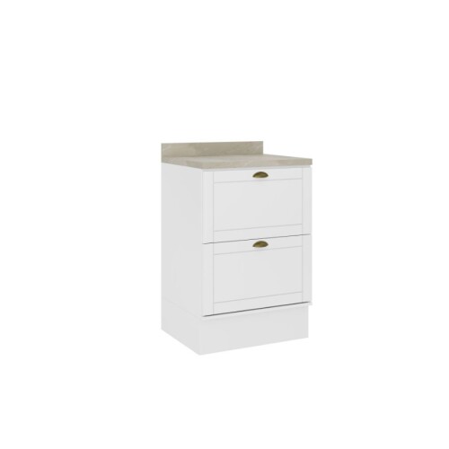 Bajo Mesada Americana con cajones 60cm Blanco Bajo Mesada Americana con cajones 60cm Blanco
