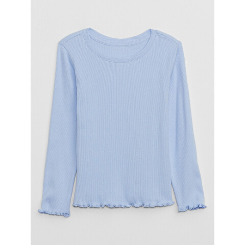 V-LS SLD RIB KNIT T BLUE CRYSTAL