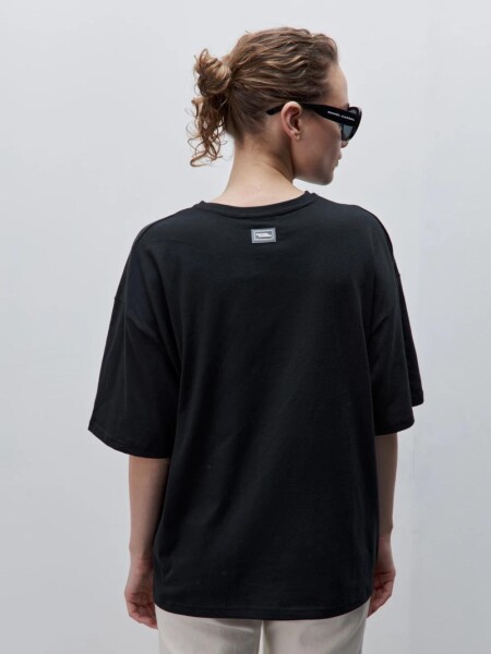 T-SHIRT D.CASSIN MECA M.C FLOR NEGRO