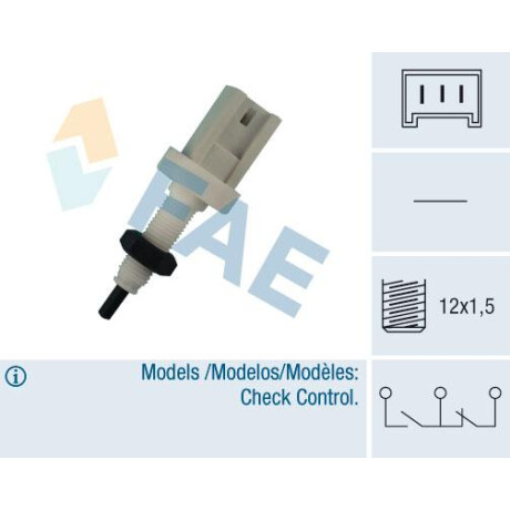 BULBO INTERRUPTOR FIAT FRENO CROMA ALFA 33-75 12X1.5 3T PLASTIC FAE BULBO INTERRUPTOR FIAT FRENO CROMA ALFA 33-75 12X1.5 3T PLASTIC FAE