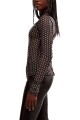 CHARLIE PRINTED MESH TOP Negro