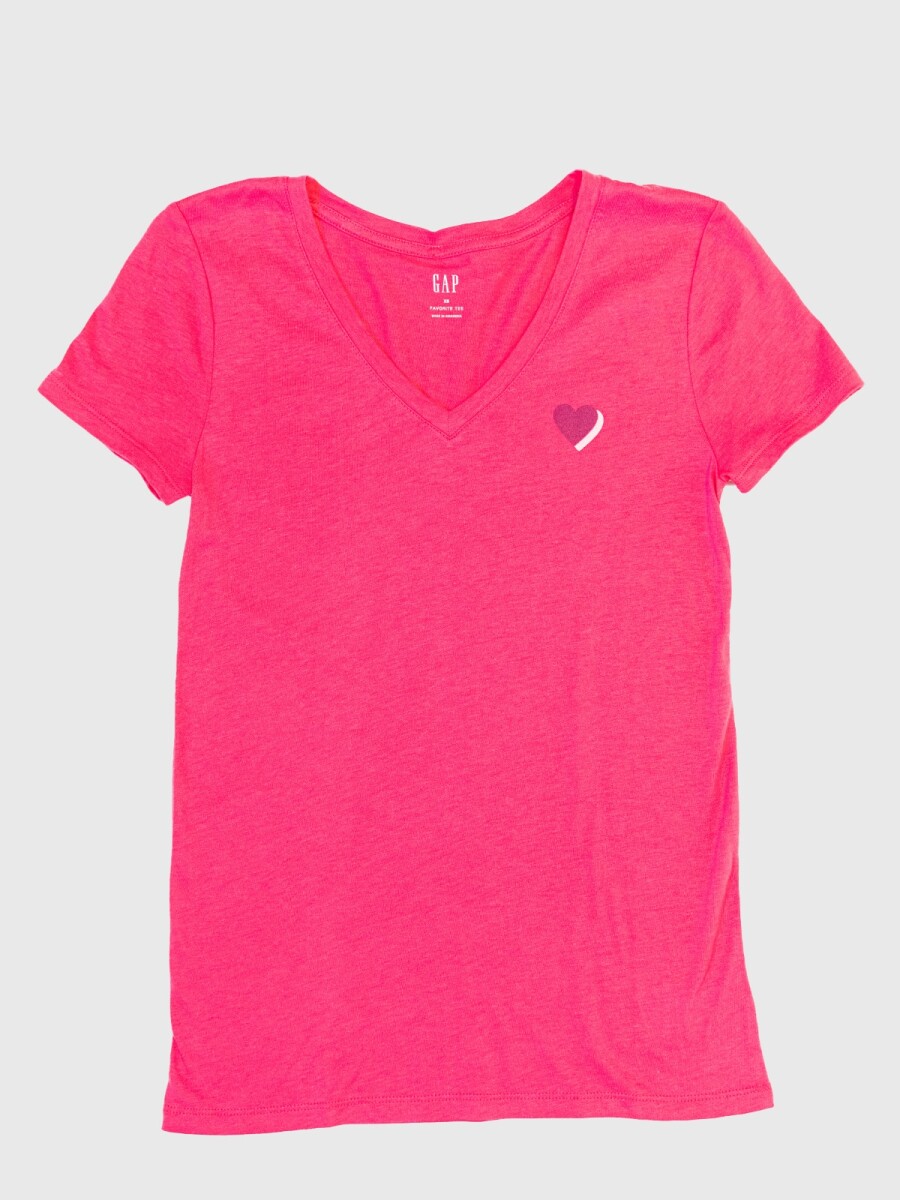 Remera Manga Corta Gráfico Mujer - Sizzling Fuchsia 