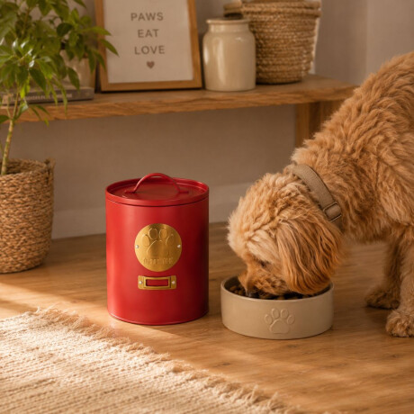 Lata para comida de perros Rojo con Dorado Lata para comida de perros Rojo con Dorado