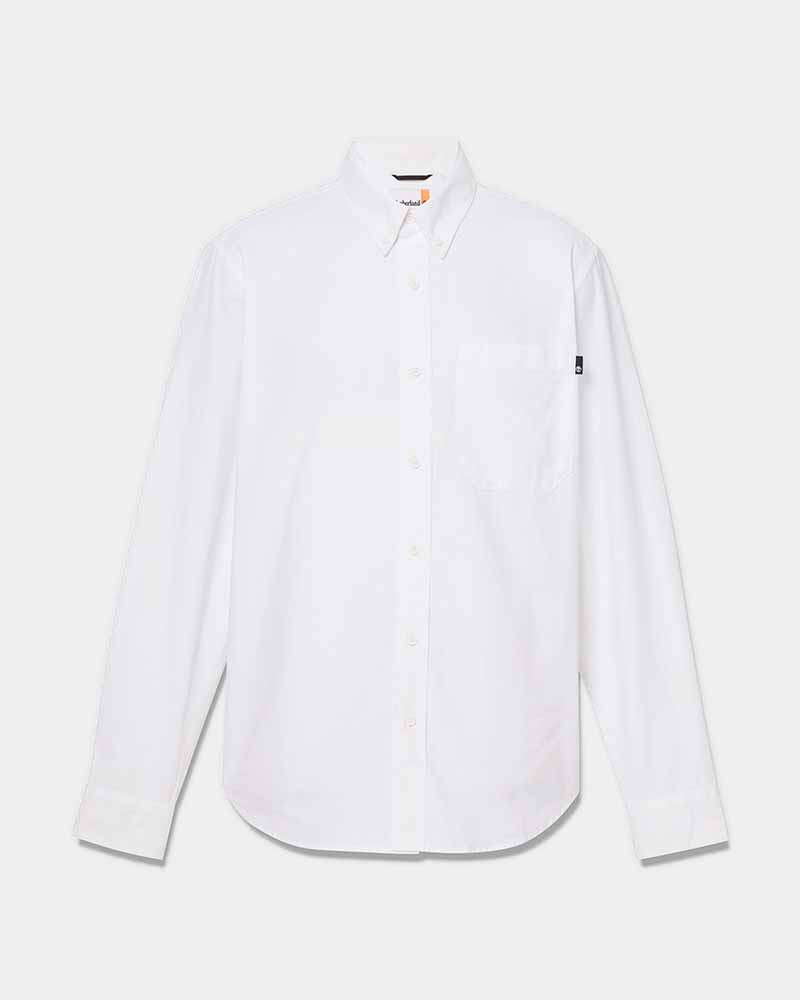 Camisa Oxford Manga Larga Hombre White Yd