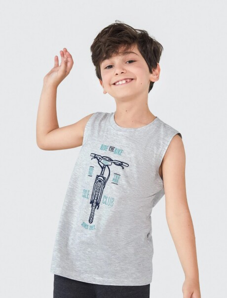 MUSCULOSA INFANTIL CON ESTAMPA GRIS