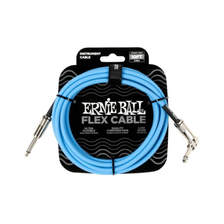 Cable Guitarra Ernie Ball Flex Straight/angle 3 Mts Blue