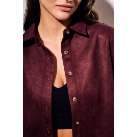Camisa Gamuza Cuero Vegano Bordeaux