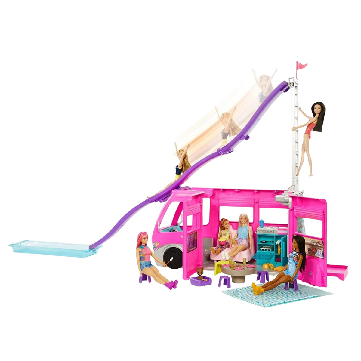 Vehículo Barbie Camper de los Sueños HCD46 