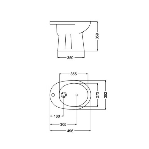 Bidet Blanco Brillo Ferrum Andina 1 Agujero 000