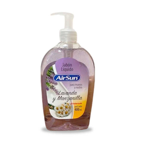 JABON LIQUIDO P/MANOS AIR SUN 400 ML LAVANDA Y MANZANILLA JABON LIQUIDO P/MANOS AIR SUN 400 ML LAVANDA Y MANZANILLA
