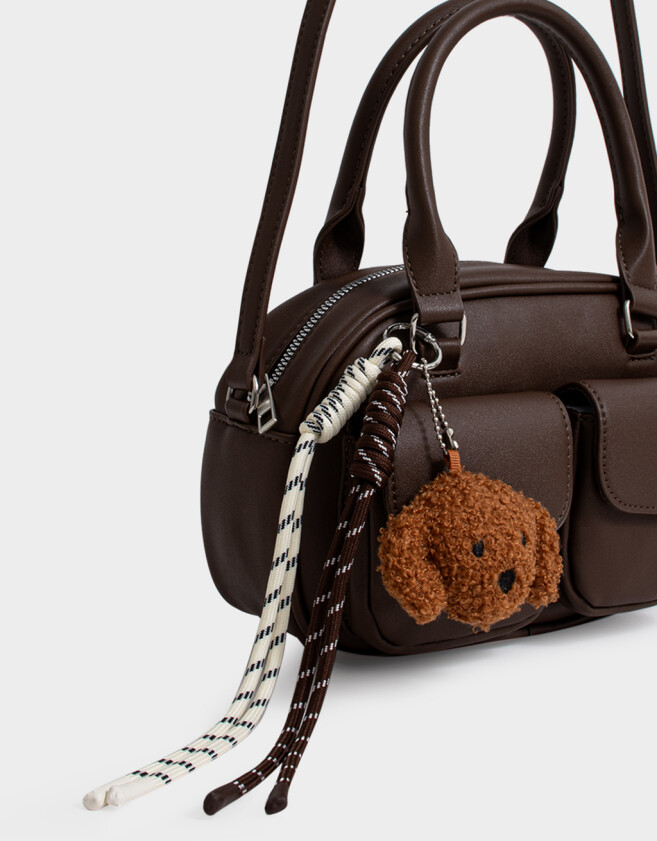 Bowling Cartera Bowling Con Charm - Marron Chocolate