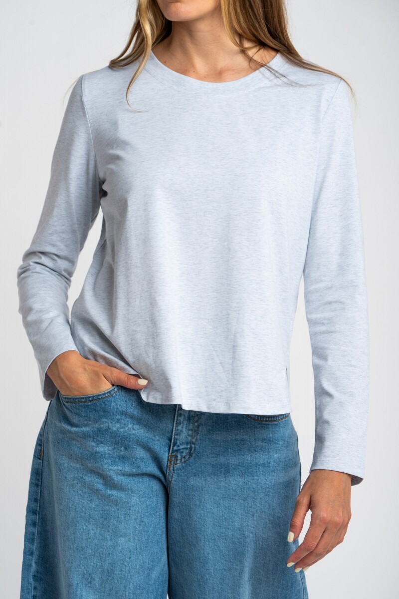 Remera Algodón Elastano Gris Melange