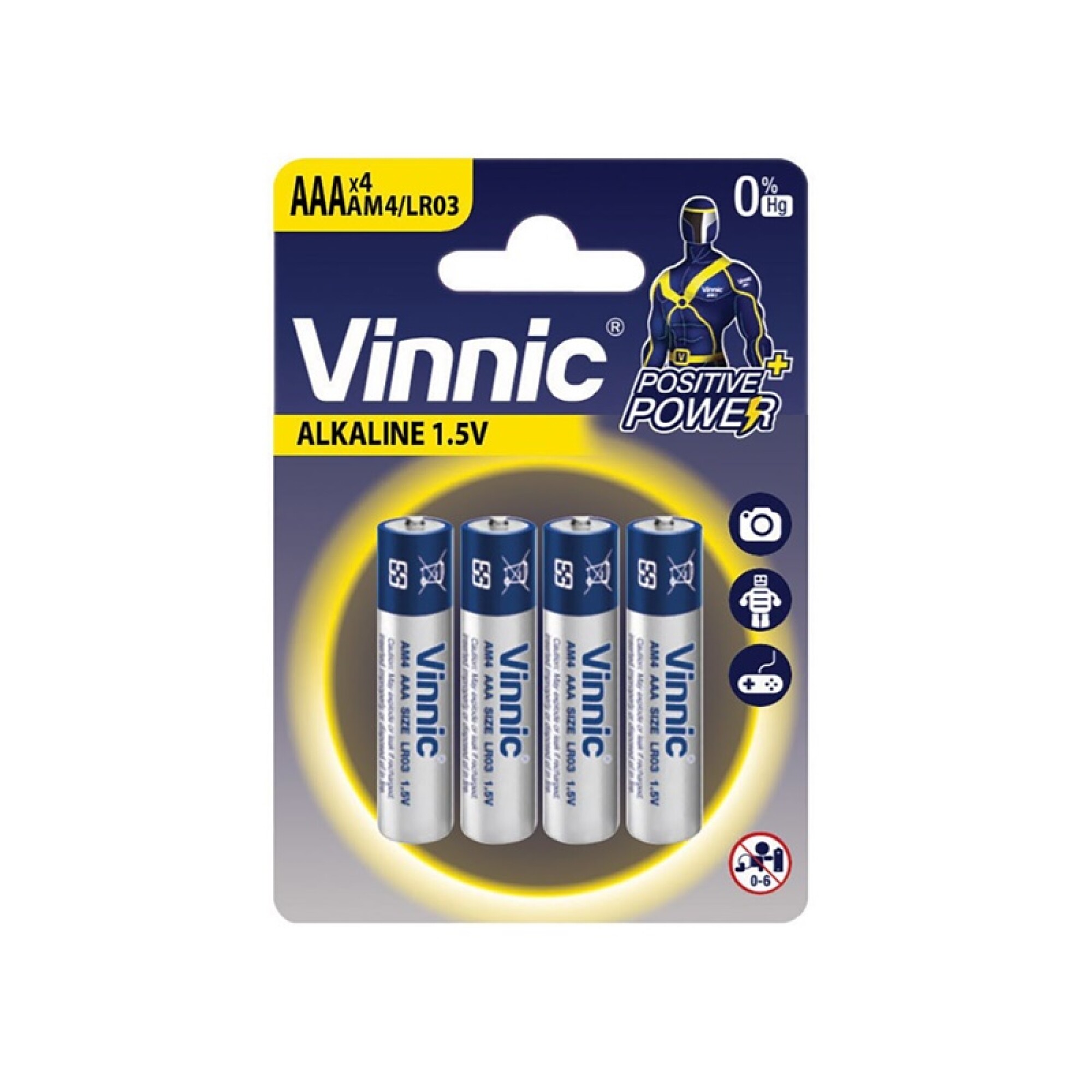   Basics 4-Pack AAA Alkaline High-Performance Batteries,  1.5 Volt, 10-Year Shelf Life : Health & Household