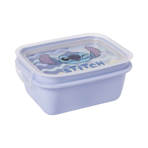 Pote Plástico Con Traba y División 630 ml Stitch