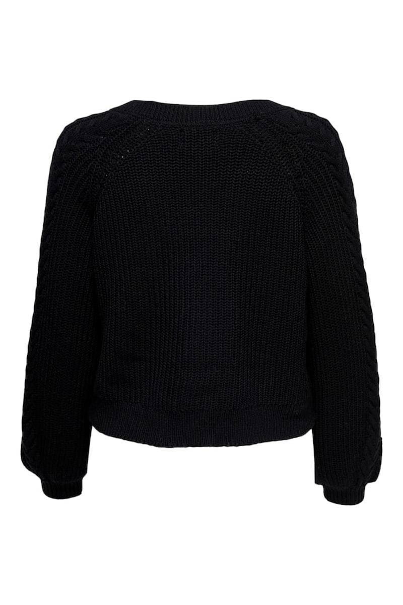 Sweater Tejido Con Botones Black
