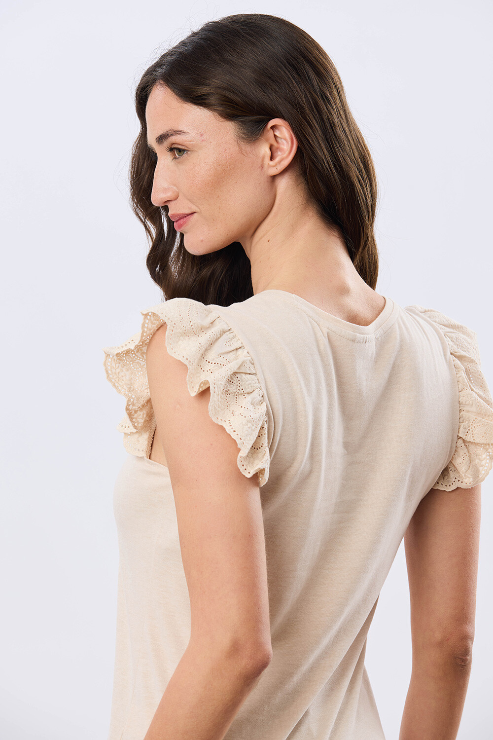 REMERA LISA DE ALGODÓN Beige