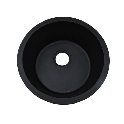 Pileta Cuarzo Redonda Negro Mate 46X46X20 Cm 000