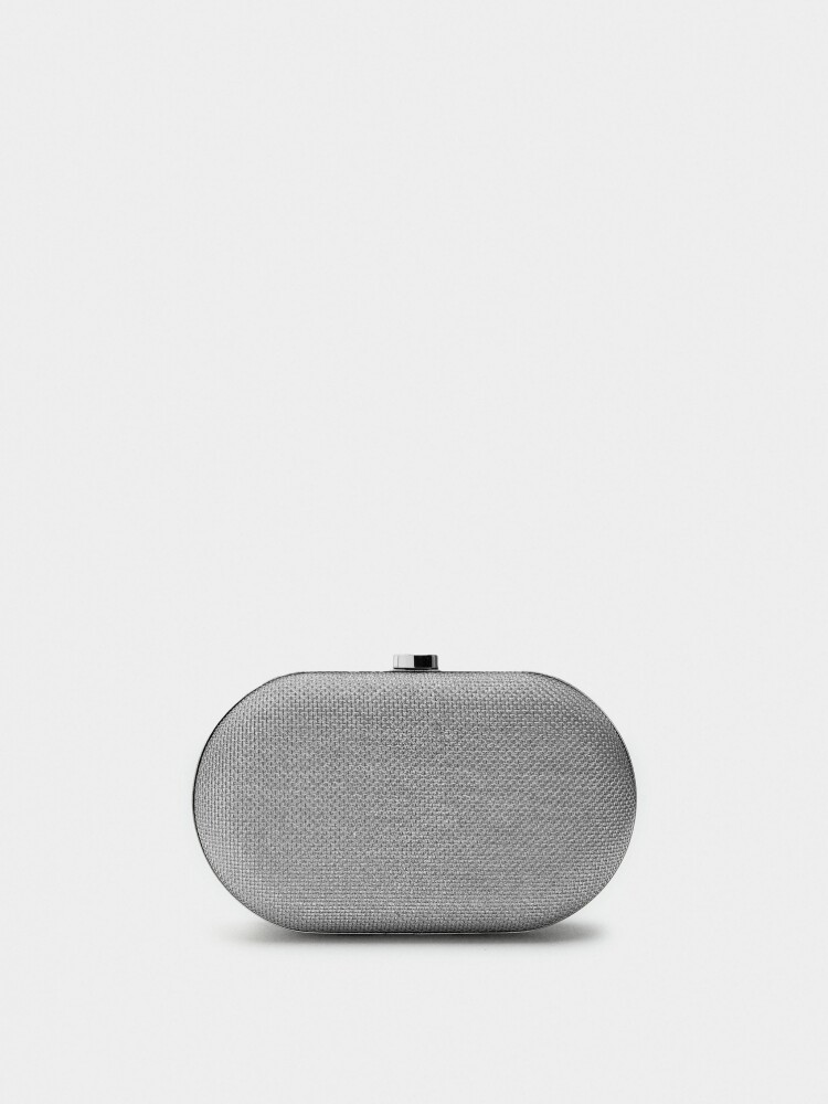 Clutch De Fiesta Ovalado plateado