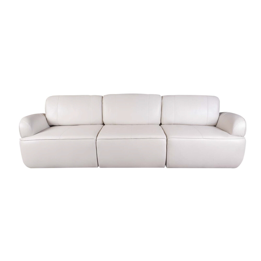SOFA 4 CUERPOS CUERO-100-NATURAL NATURAL-BEIGE IRON MARFIL