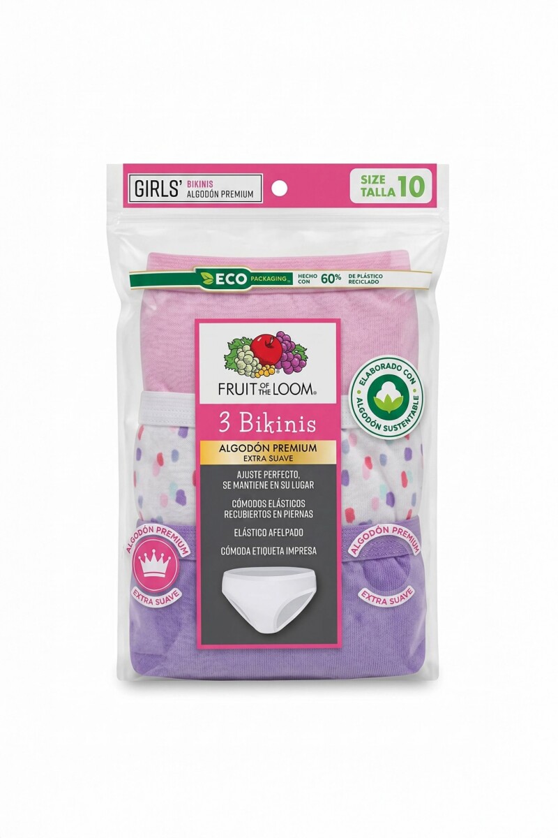 Pack x3 Bikini para niña - Multicolor 