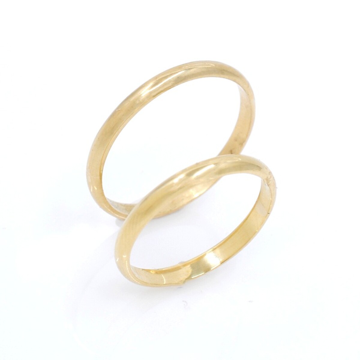 Par de alianzas oro 18k amarillo bombé doble 2.50 mm 