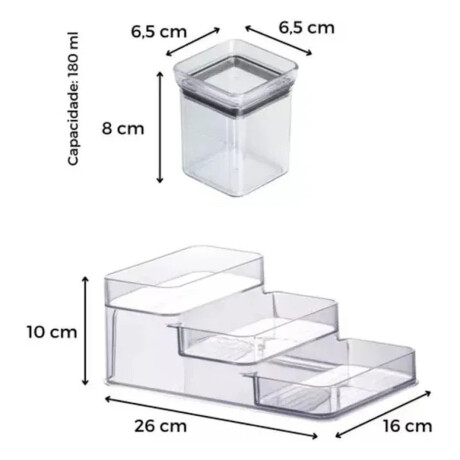 Kit Especiero X7 Lumini Frascos para Condimentos y Soporte Negro