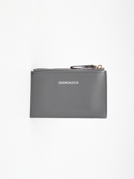 MONEDERO TARJETERO FLAT GRIS