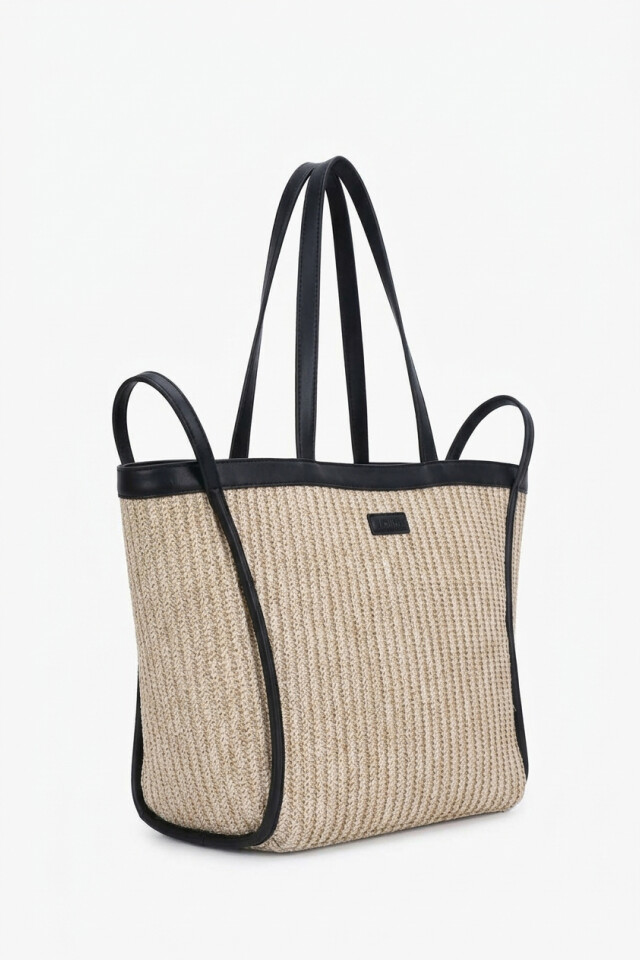 Bolso rafia beige