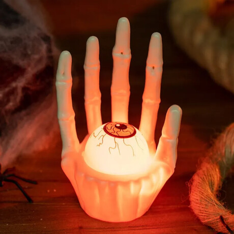 Manos esqueléticas decorativas Halloween con luz LED Blanco