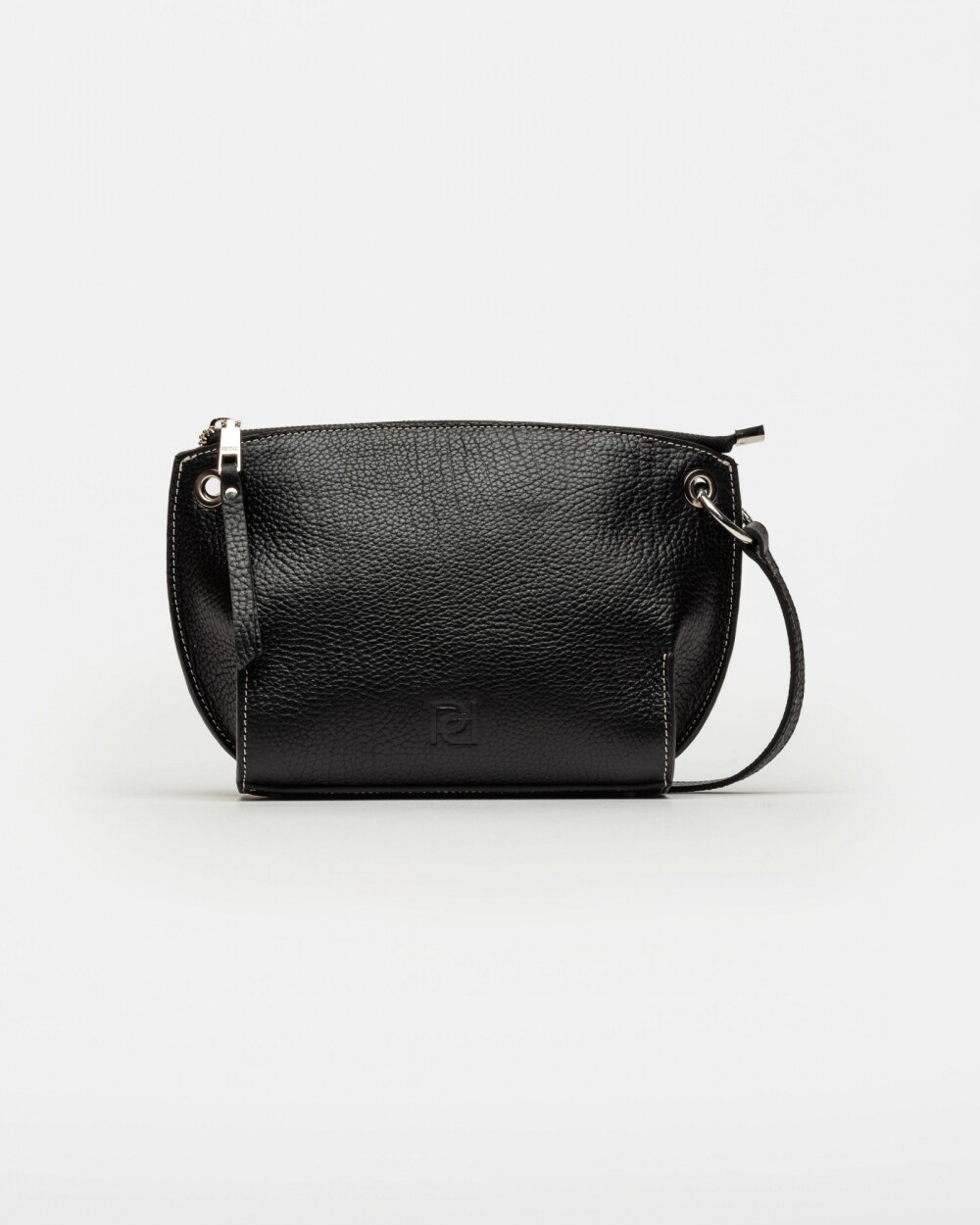 Bandolera Sauvage en cuero graneado Negro
