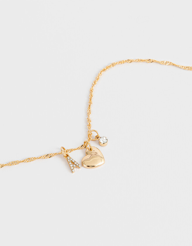 Cadena Corta con Dije De inicial Cadena Corta Con Dije De Inicial "a" - Dorado