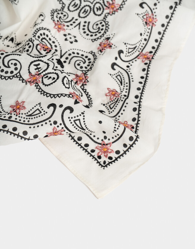 Vinchas Textiles Pañuelo Pañuelo Estampado - Blanco Crema