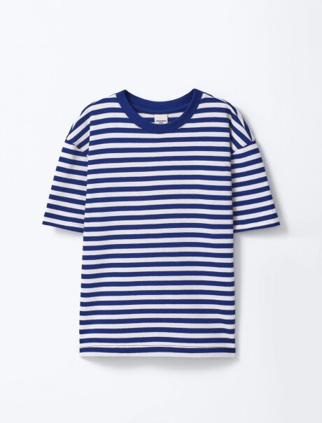 CAMISETA INFANTIL DE RAYAS AZUL