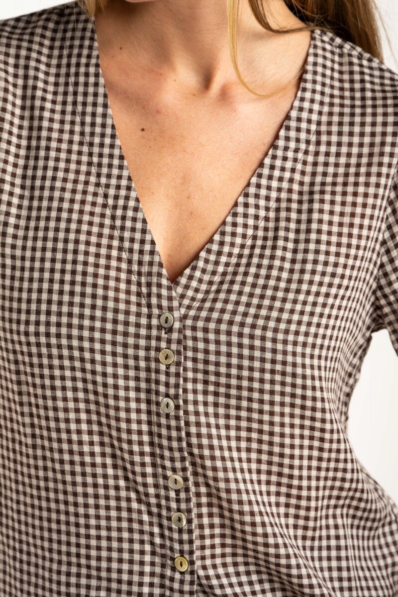 Blusa Gingham Chocolate