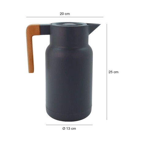 Jarra Térmica de 1Lt en Plástico y Mango Recto en Madera Gris