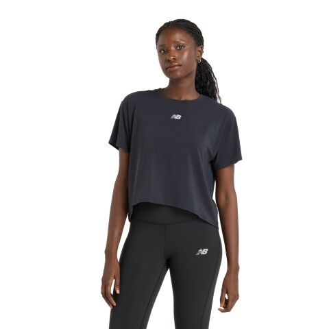 Remera New Balance de Dama - Drapey Relaxed - WT51133BK BLACK