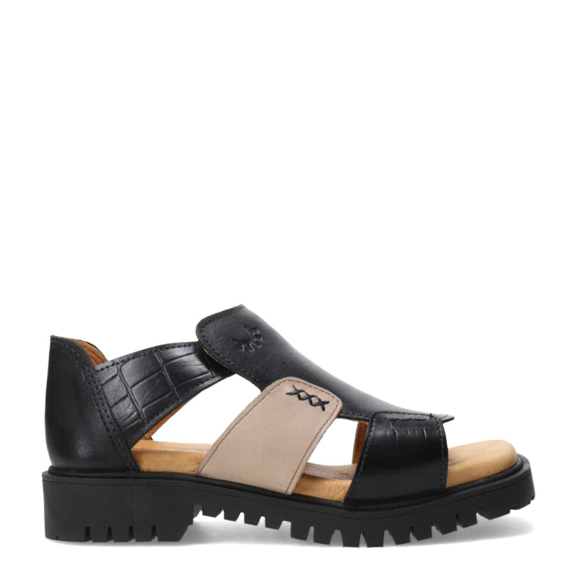 Sandalias de Mujer Furtiva Paola Combinada Negro - Beige